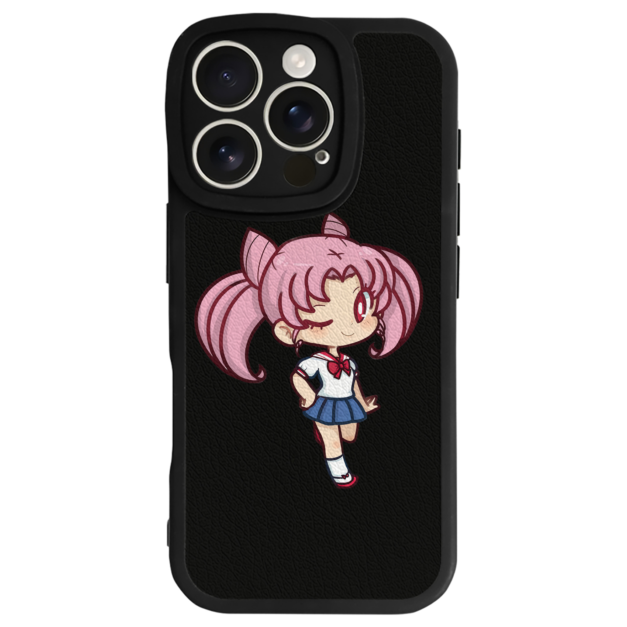 （画像用） 美少女戦士セーラームーン ちびうさ Sailor Moon Chibiusa Tsukino Usagi Small Lady Serenity 【iPhone 16シリーズ対応】シリコンスマホケース（レザー調） 材質：シリコン